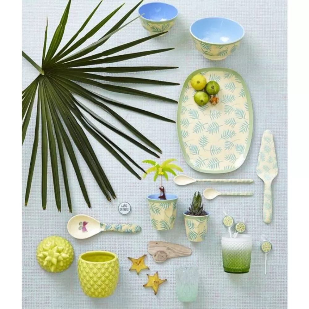 Hot Kidzsupplies Rice Melamine Bord Ovaal Palm Leaves Print