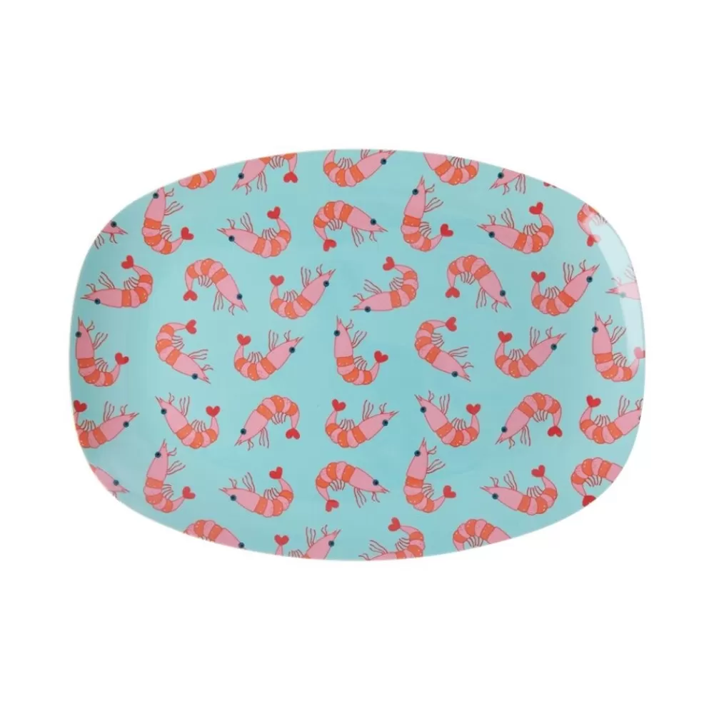 New Kidzsupplies Rice Melamine Bord Ovaal Shrimp Print