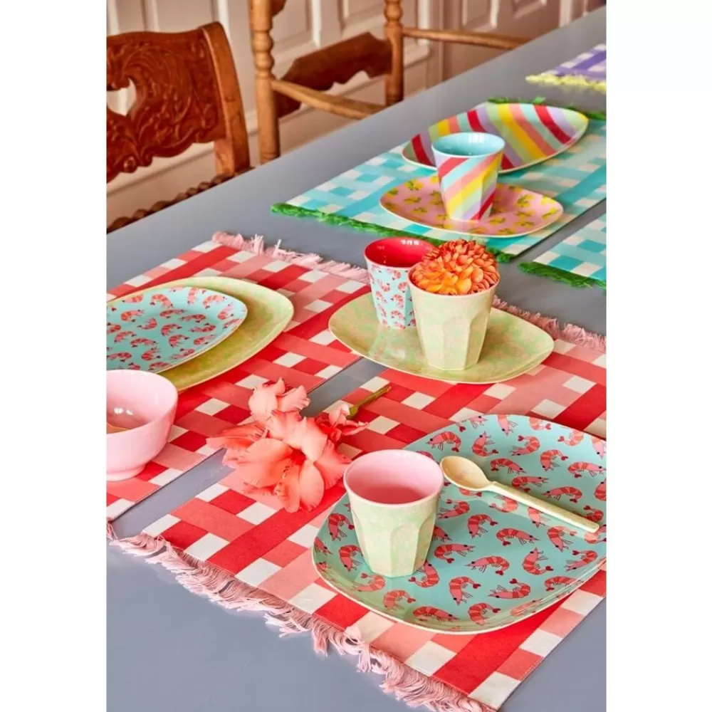 New Kidzsupplies Rice Melamine Bord Ovaal Shrimp Print