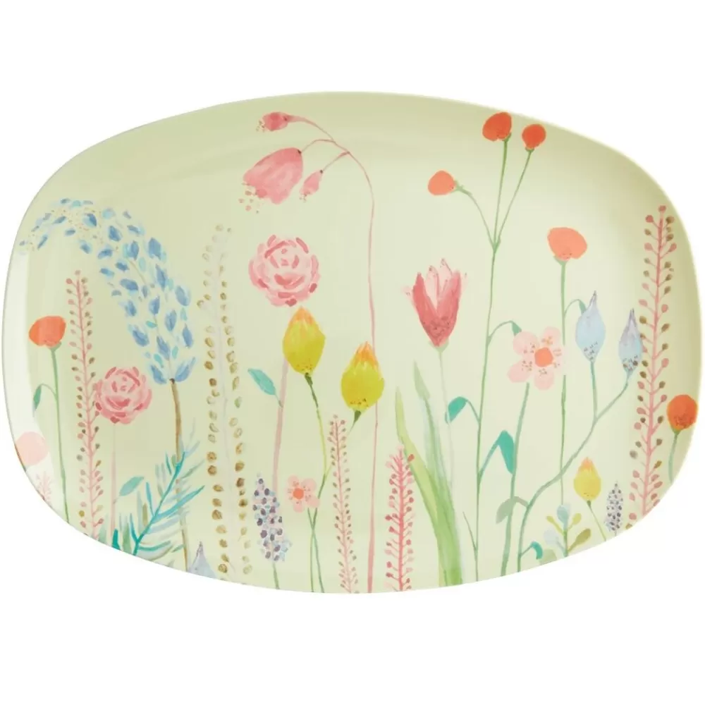 Best Kidzsupplies Rice Melamine Bord Ovaal Summer Flowers Print