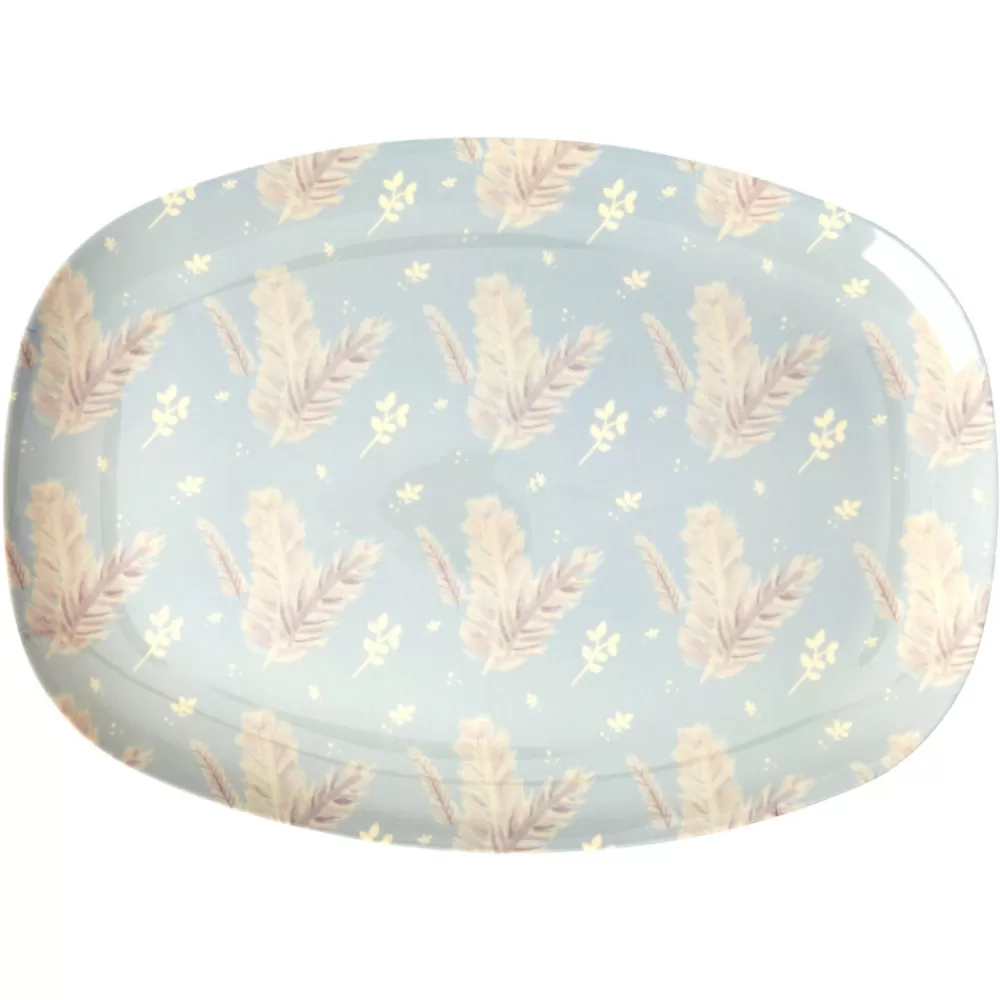 Flash Sale Kidzsupplies Rice Melamine Bord Ovaal Veertjes Feather Print