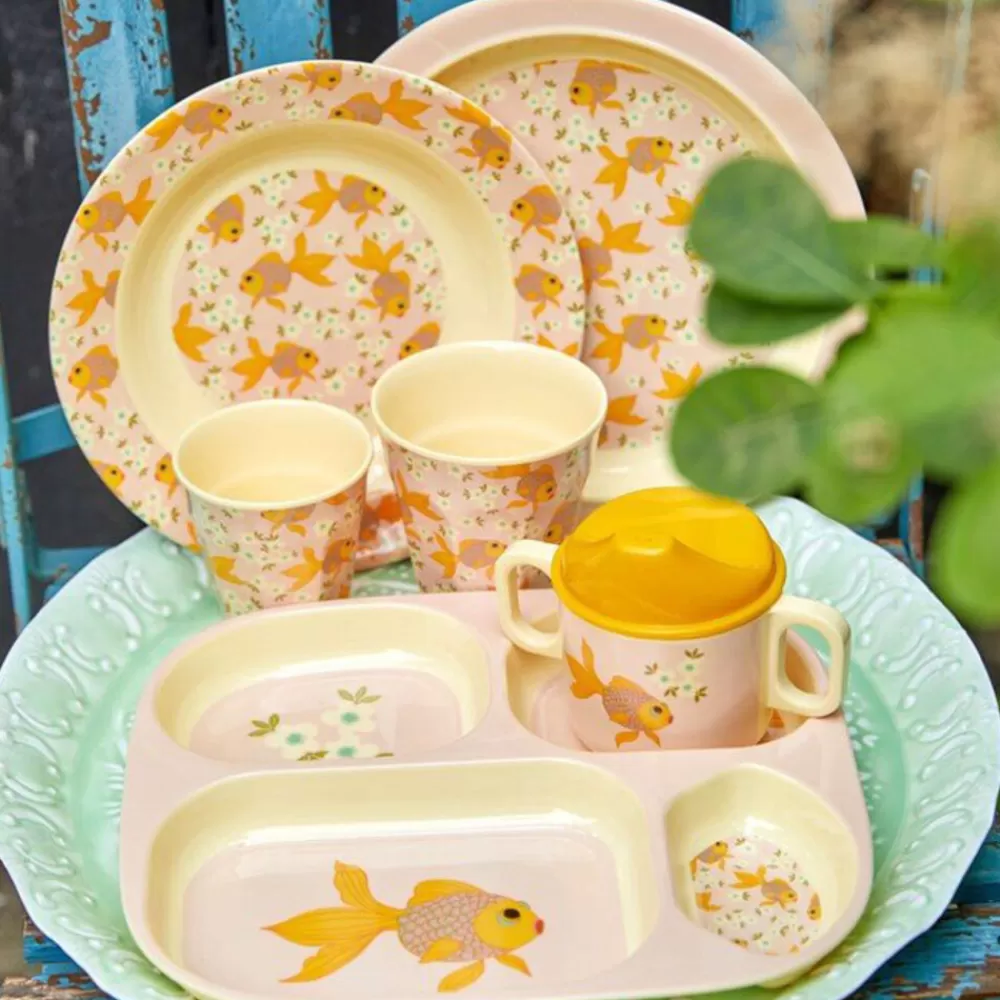 Online Kidzsupplies Rice Melamine Diep Bord Goldfish Print