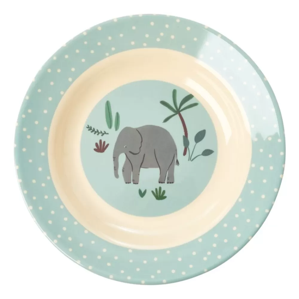 Clearance Kidzsupplies Rice Melamine Diep Bord Jungle Olifant