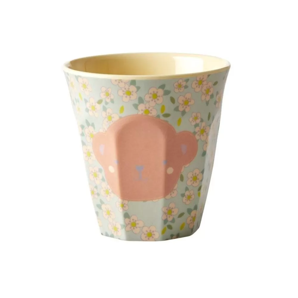 Shop Kidzsupplies Rice Melamine Kinderbeker Aap Met Bloemen Print