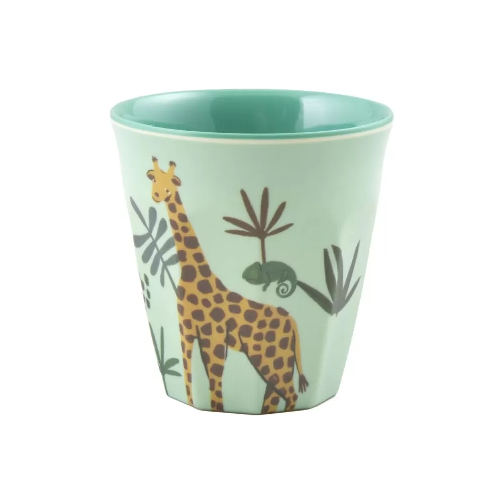 Fashion Kidzsupplies Rice Melamine Kinderbeker Giraffe Blauw