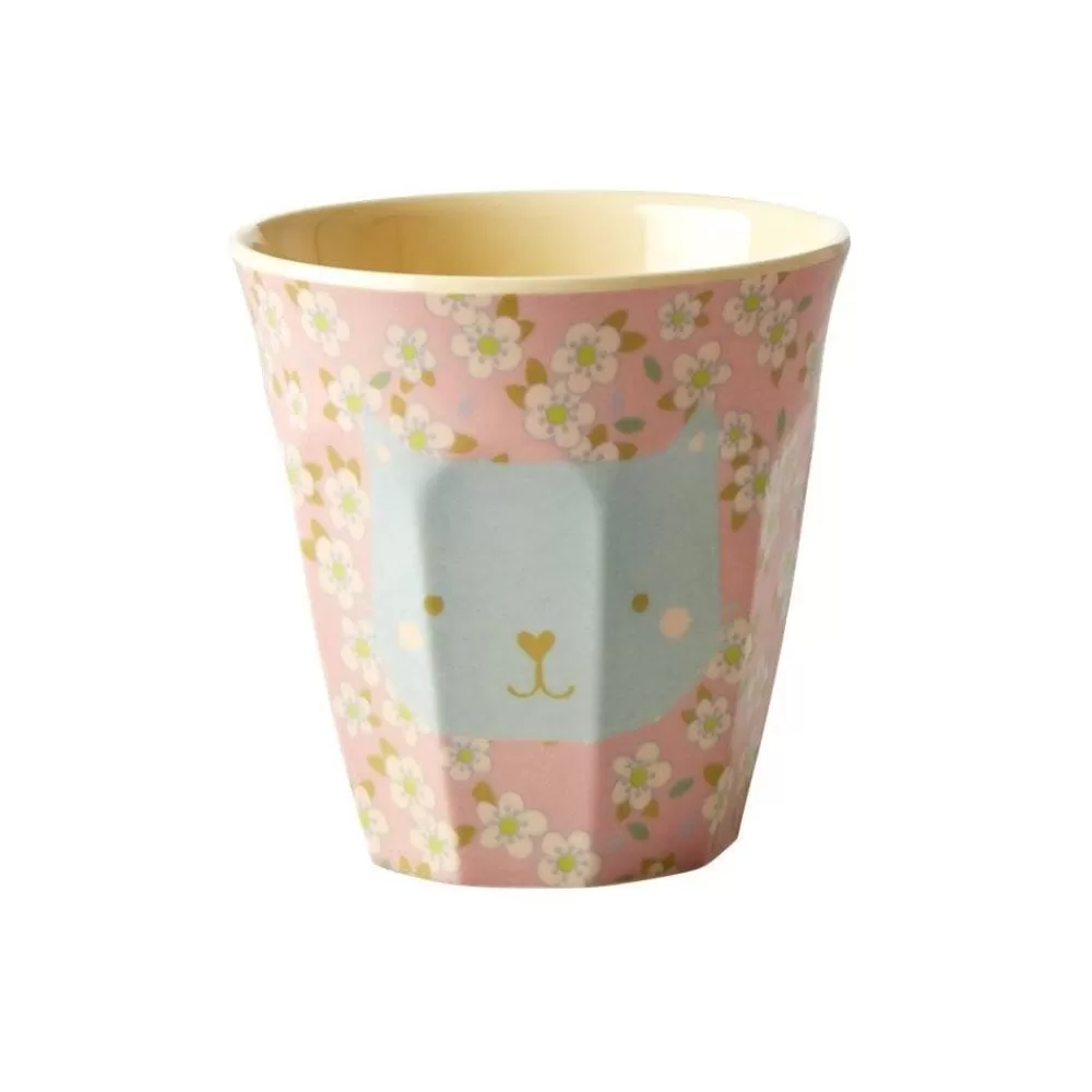 Online Kidzsupplies Rice Melamine Kinderbeker Poes Met Bloemen Print