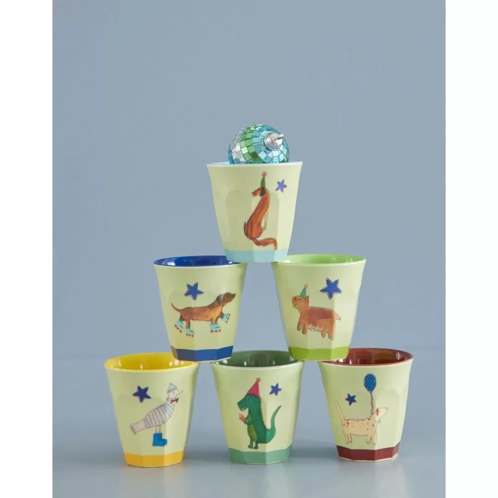 Best Sale Kidzsupplies Rice Melamine Kinderbekers Dieren Animal Prints Groen