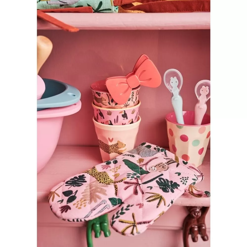 Online Kidzsupplies Rice Melamine Kinderbekers Jungle Print Roze