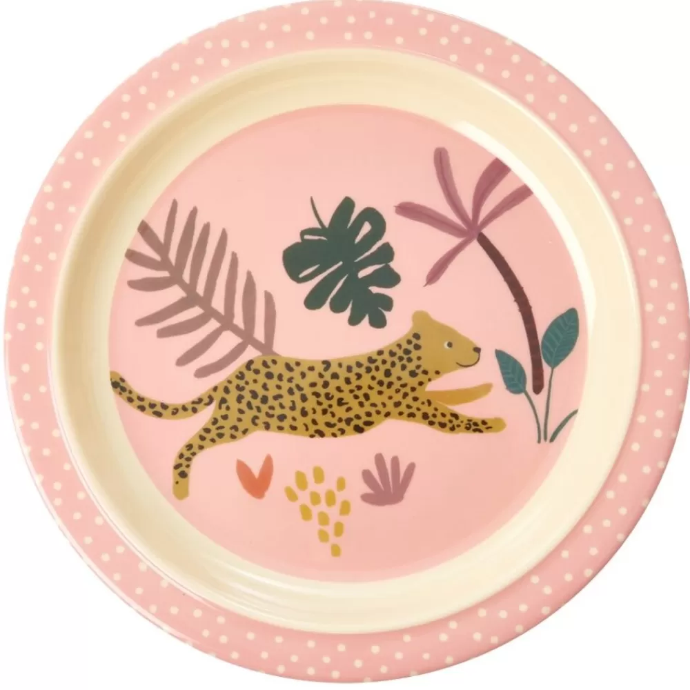 Cheap Kidzsupplies Rice Melamine Kinderbord Jungle Luipaard Roze