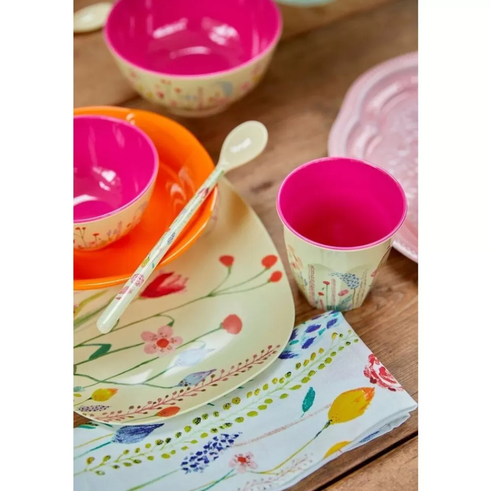 Hot Kidzsupplies Rice Melamine Kom Summer Flowers Print Klein