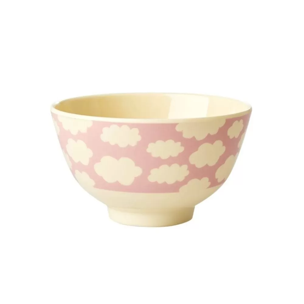 Hot Kidzsupplies Rice Melamine Kom Wolken Roze Klein