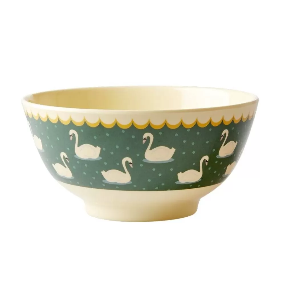 Flash Sale Kidzsupplies Rice Melamine Kom Zwaan Khaki Groen