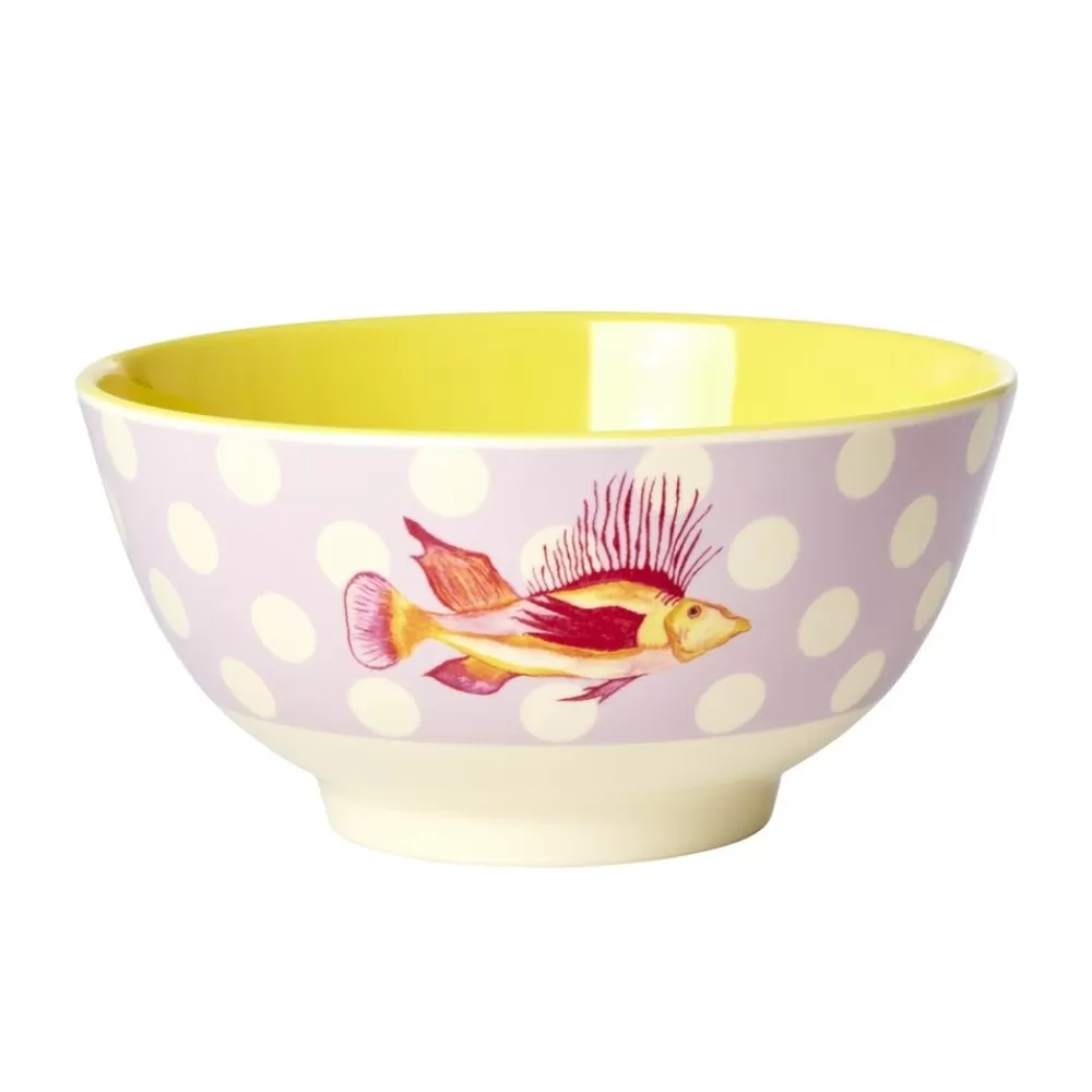 Fashion Kidzsupplies Rice Melamine Schaal Vis Print Lavendel