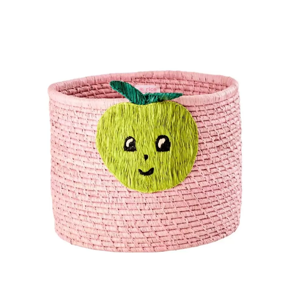 Cheap Kidzsupplies Rice Opbergmand Roze Met Appel Motief