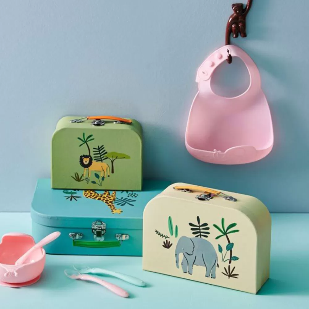 Hot Kidzsupplies Rice Speelgoedkoffer Set Jungle Blauw, Creme En Groen