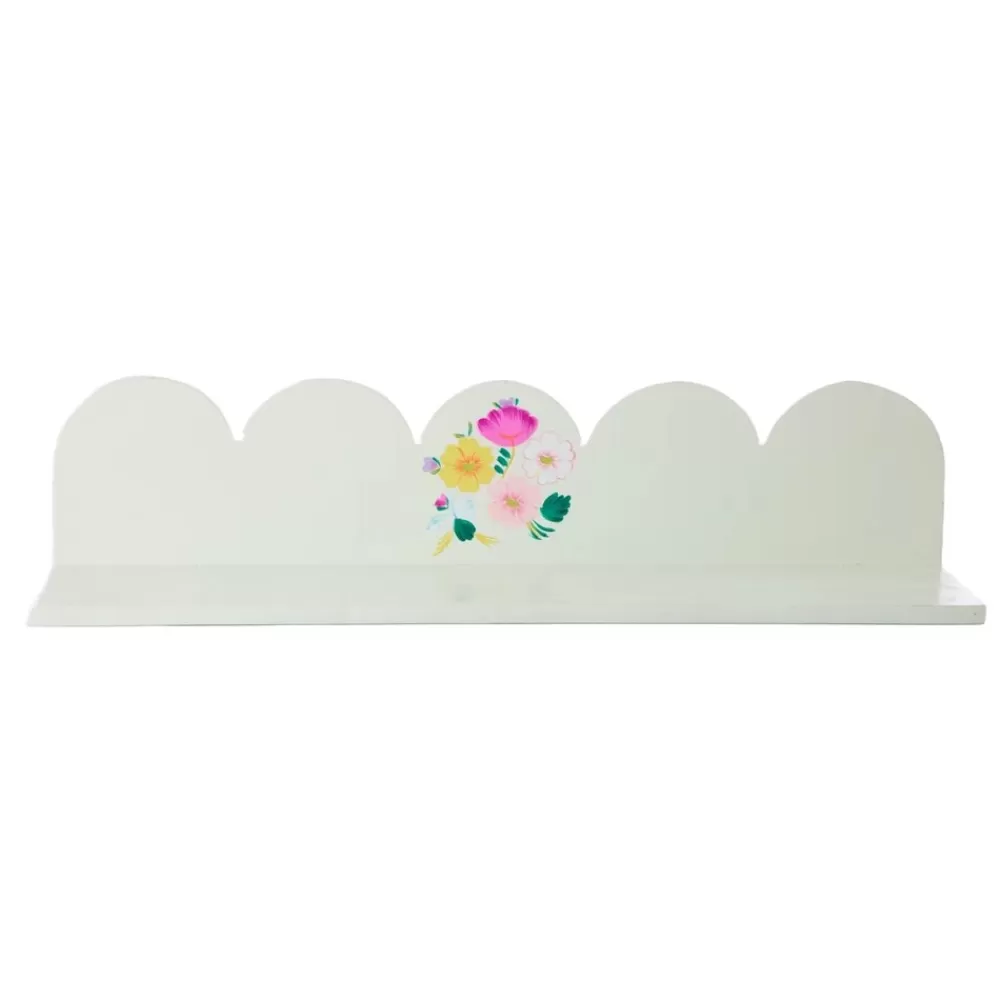 Best Kidzsupplies Rice Wandplankje Bloemen Wit