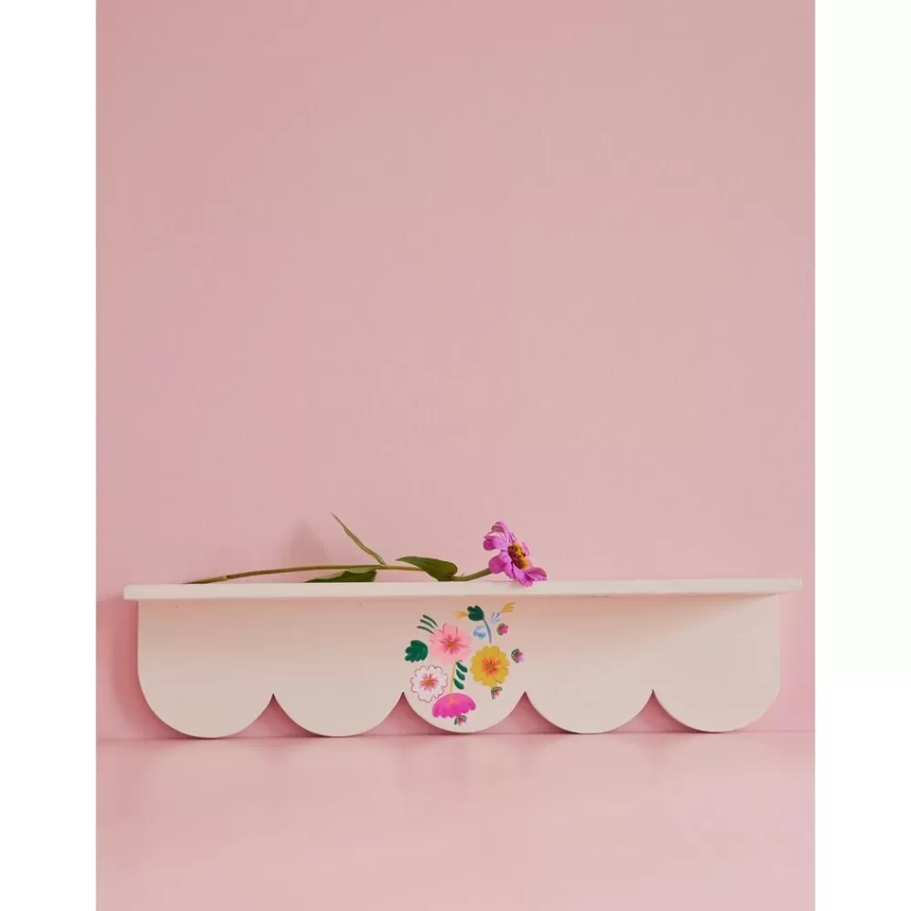 Best Kidzsupplies Rice Wandplankje Bloemen Wit