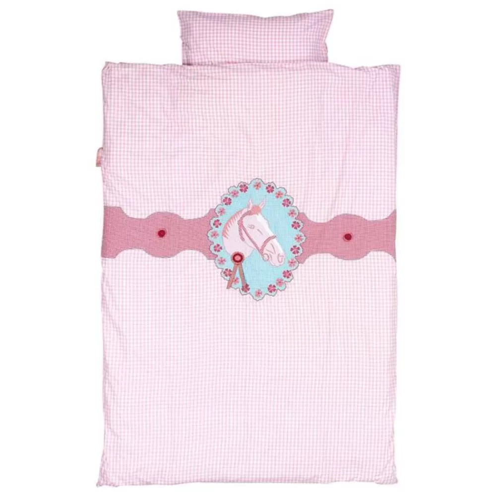 Best Kidzsupplies Taftan Dekbedovertrek Paard Roze