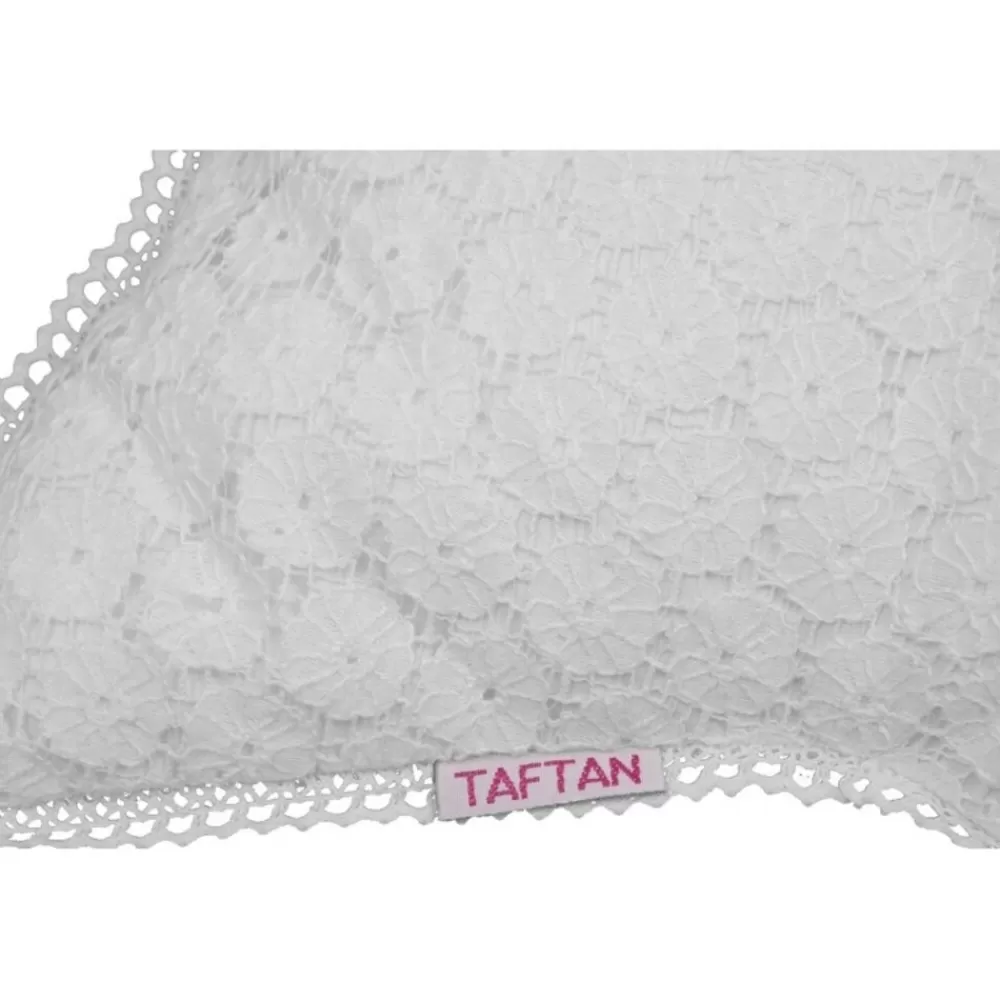 Fashion Kidzsupplies Taftan Kussen Kinderkamer Ster Kant Wit