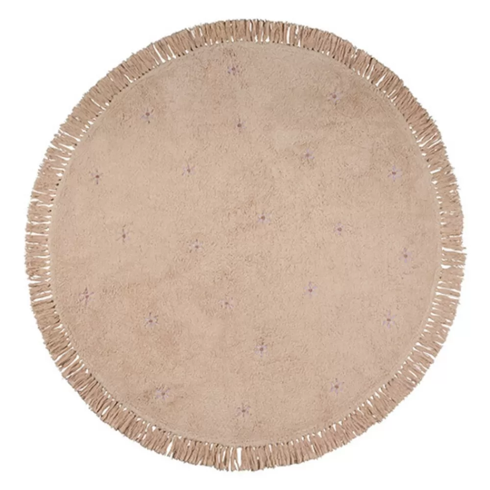 Online Kidzsupplies Tapis Petit Vloerkleed Kinderkamer Rond Nora Flower Roze