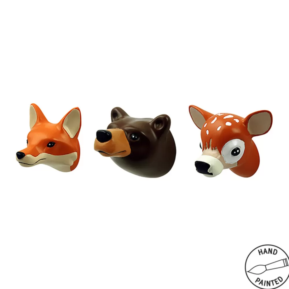 Clearance Kidzsupplies The Zoo Kinderkapstok Haakjes / Deurknopjes Bosdieren Set Van 3