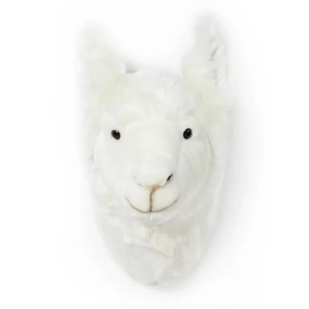 Online Kidzsupplies Wild & Soft Dierenkop Pluche Lama Wit